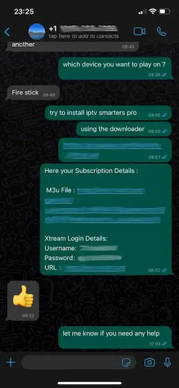 ChannelVast USA customer WhatsApp testimonial – subscription confirmed and channels working